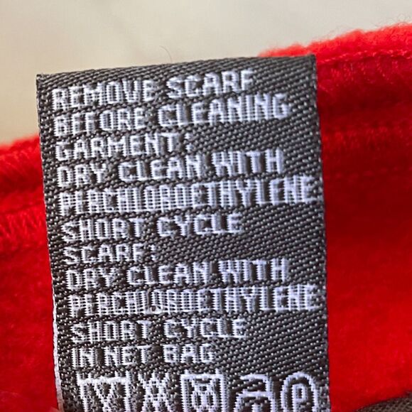 Per Se Red Orange Boiled Wool Mandarin Collar Hidden Snap Jacket - Women's 6 - Picture 9 of 9